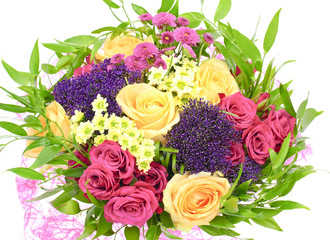 Colorful Flowers Bouquet Isolated