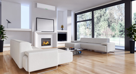 Interno con aria condizionata