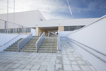 Modern public school, exterior