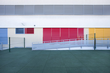 Modern public school, exterior