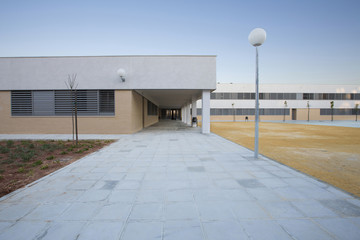 Fototapeta na wymiar Modern public school, exterior