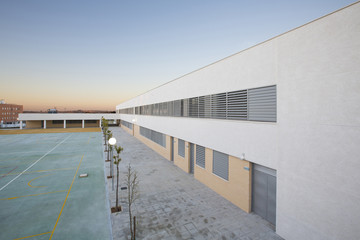 Modern public school, exterior