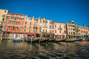 Fototapeta na wymiar gondolas on the Grand Canal in Venice