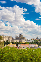 Naklejka premium Almudena Cathedral and Royal Palace in Madrid