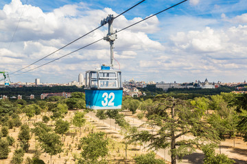 Cable car in Madrid in Spain