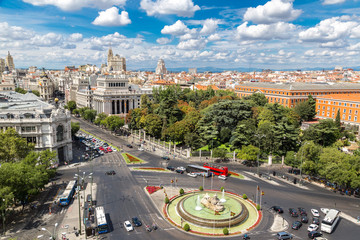 Cibeles fountain at Plaza de Cibeles in Madrid