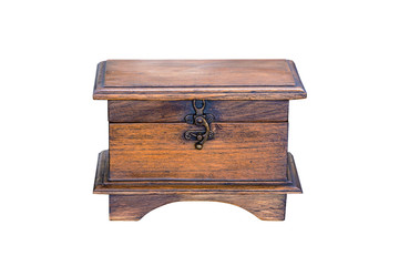 Wooden chest isolated.