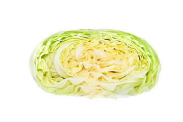 Half of cabbage isolated on white background