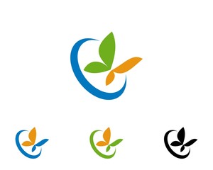 butterfly 7 logo icon template