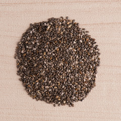Circle of chia seeds