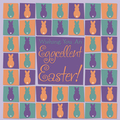 Mosaic funky Easter card in vector format.