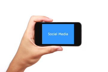 Social Media Concept Smart Phone With Hand