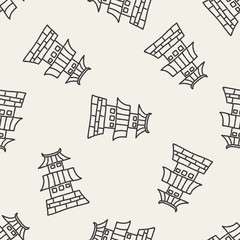 doodle architecture seamless pattern background