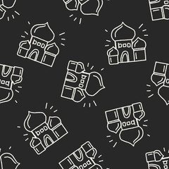 doodle architecture seamless pattern background