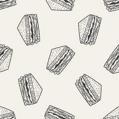 Doodle Sandwich seamless pattern background