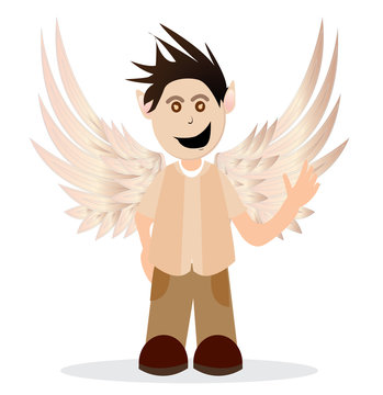 Boy with angel wings