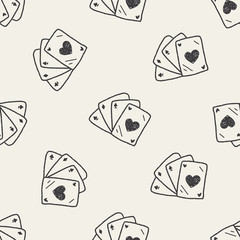 Doodle Poker seamless pattern background