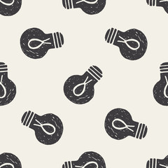 Doodle Light bulb seamless pattern background