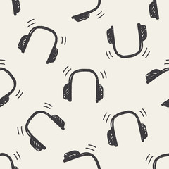 Doodle Headphone seamless pattern background