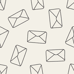 Doodle Mail seamless pattern background