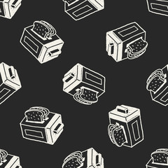 Doodle Toaster seamless pattern background
