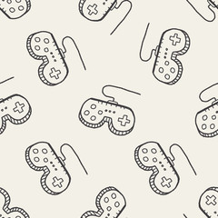 Doodle Joystick seamless pattern background