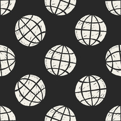 Doodle Globe seamless pattern background
