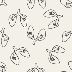 Doodle Lung seamless pattern background