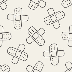 Doodle Bandage seamless pattern background