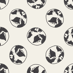Doodle Earth seamless pattern background