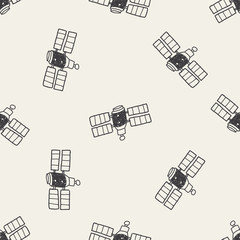Doodle Satellites seamless pattern background