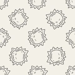 Doodle Sun seamless pattern background