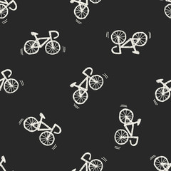 Doodle Bicycle seamless pattern background