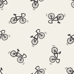 Doodle Bicycle seamless pattern background