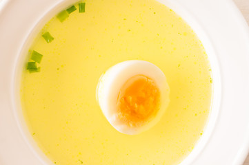 Broth in a bowl