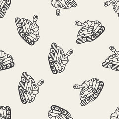 Doodle Tank seamless pattern background