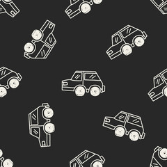 Doodle Car seamless pattern background