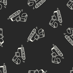 Doodle Excavator seamless pattern background