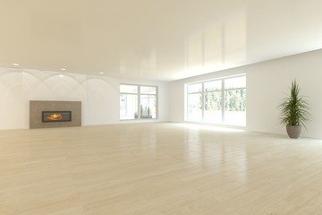white 3d interior design