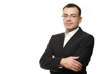 Businessman or CEO smart acting isolated on white background