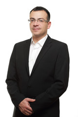 Businessman or CEO smart acting isolated on white background