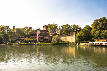 Fototapeta premium Castle in the Medieval Village, Turin
