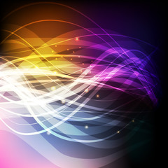 Neon abstract lines design on dark background