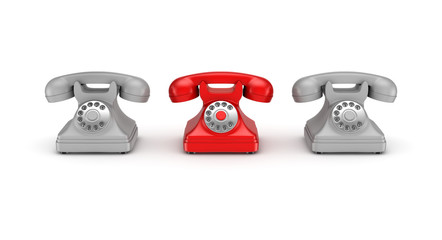 3d rendered retro telephone.