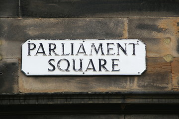 Parliament Square street sign in scotland