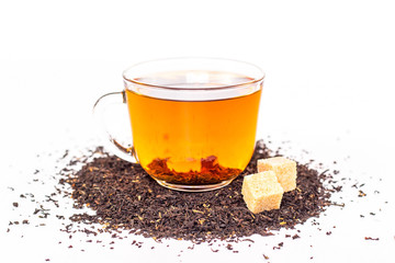 isolated transparent cup of tea 