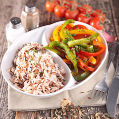 rice and vegetables
