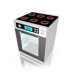 Modern electric stove , on white background