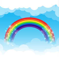 Rainbow cloud and sky background