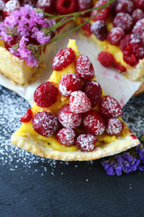 piece of raspberry Tart